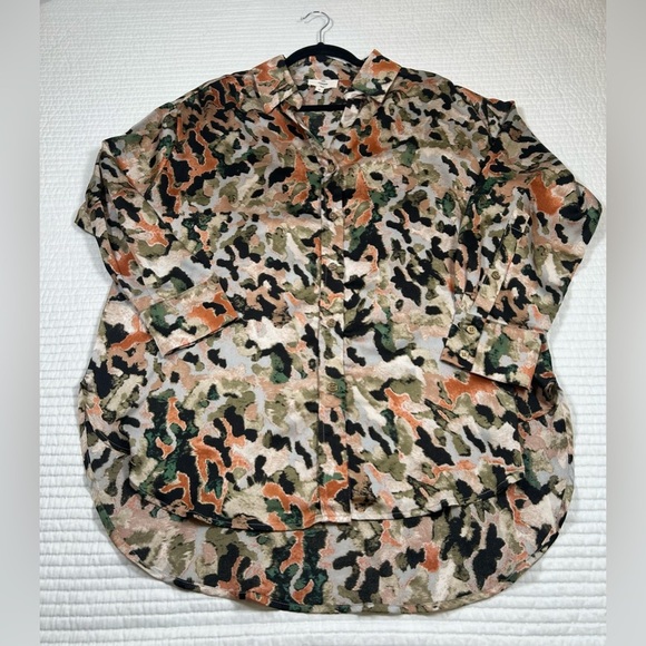 Entro Earth Tone Print Fall Blouse. Size Small. #fall #weartowork #career - Picture 4 of 8